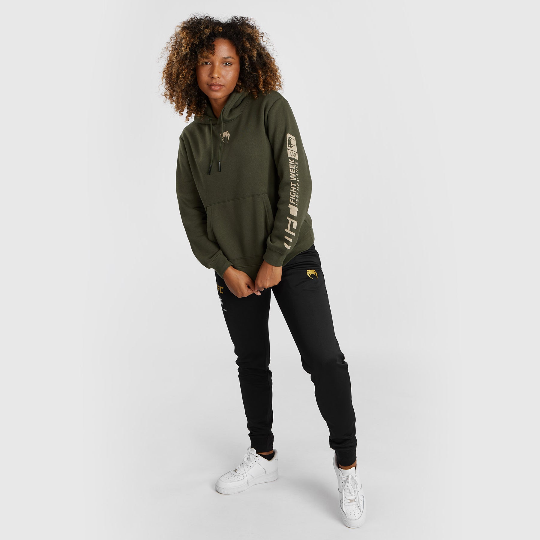 Sweat à capuche pour Femmes UFC Adrenaline by Venum Fight Week - Khaki - product-type_Sweatshirts