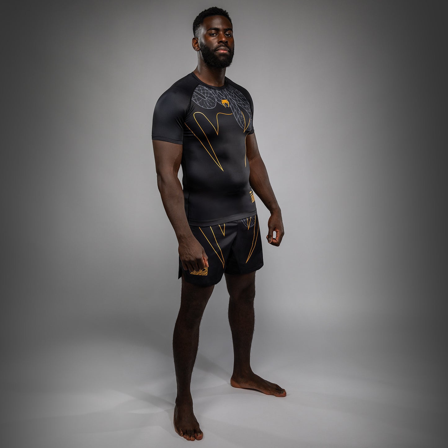 Rashguard Manches Courtes Venum Serpenti – Noir/Argent/Or - product-type_T-Shirts de Compression