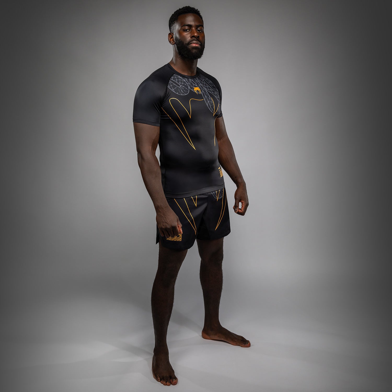 Rashguard Manches Courtes Venum Serpenti – Noir/Argent/Or - product-type_T-Shirts de Compression