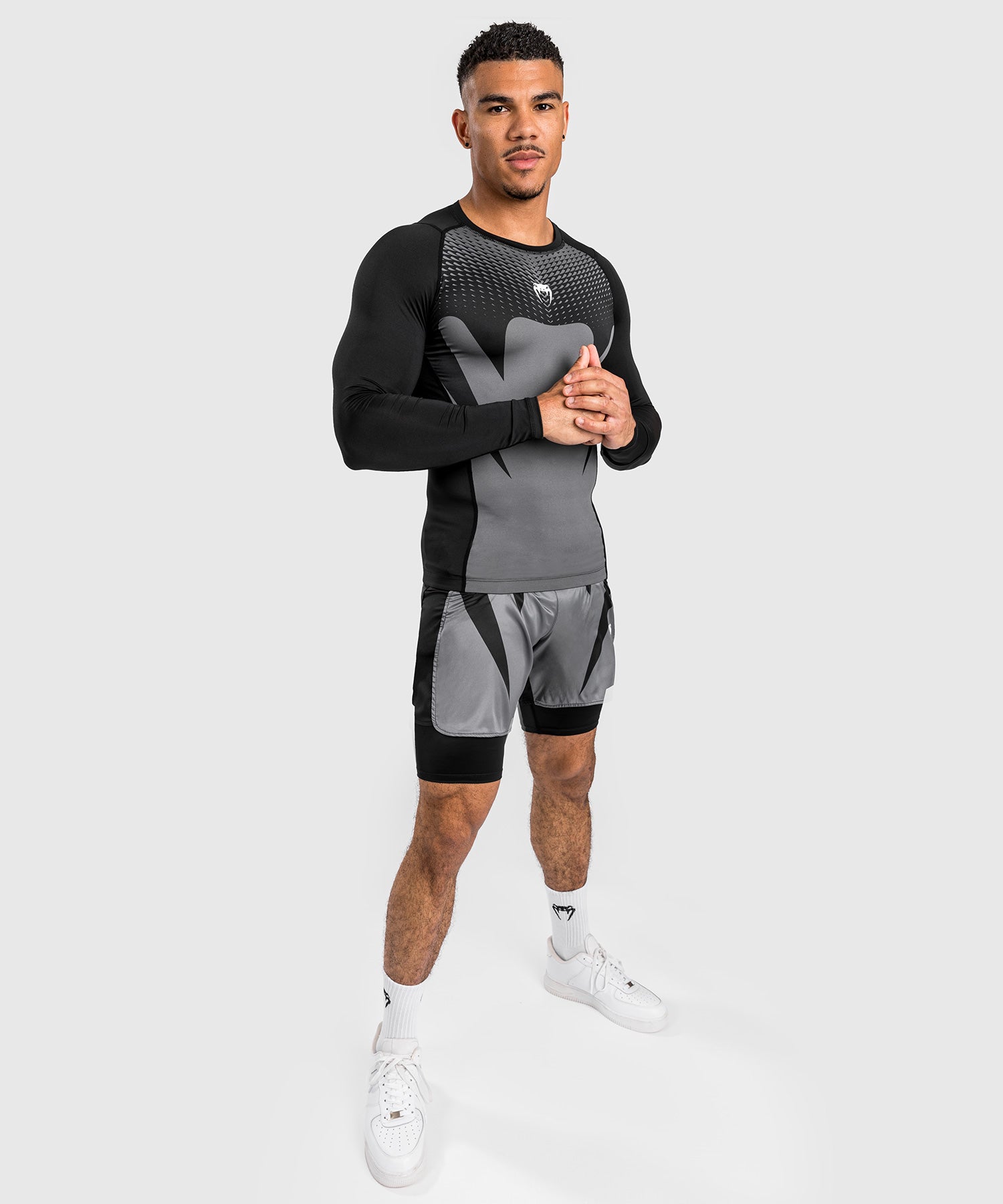 Rashguard à Manches Longues pour Hommes Venum Attack - Noir/Gris - product-type_T-Shirts de Compression