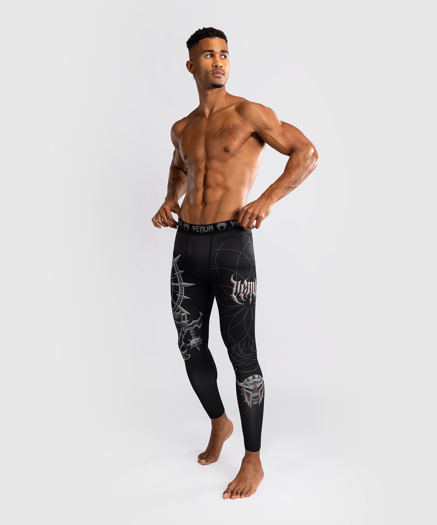 Pantalon de Compression pour Hommes Venum Gladiator 5.0 - Noir/Argent - product-type_Pantalons de Compression