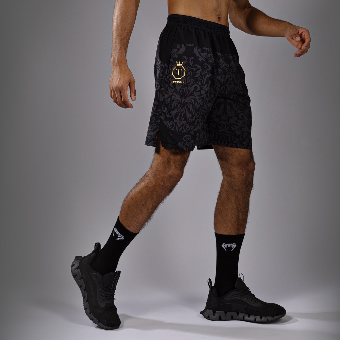 Short d'Entraînement Venum x Topuria Unmatched Edition - Noir/Doré - product-type_Shorts de training