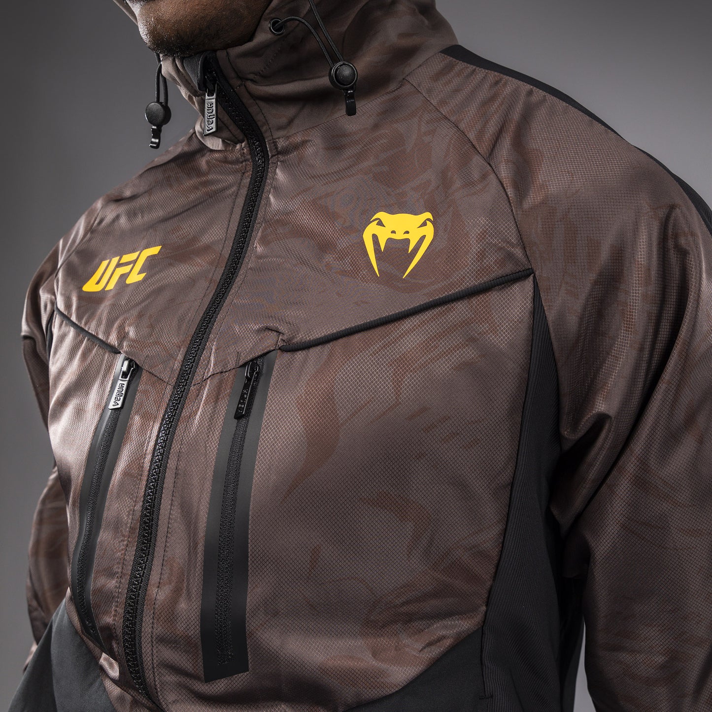 Veste à Capuche Zippé pour Hommes UFC Fusion by Venum Fight Week - Marron Terrestre - product-type_Vestes