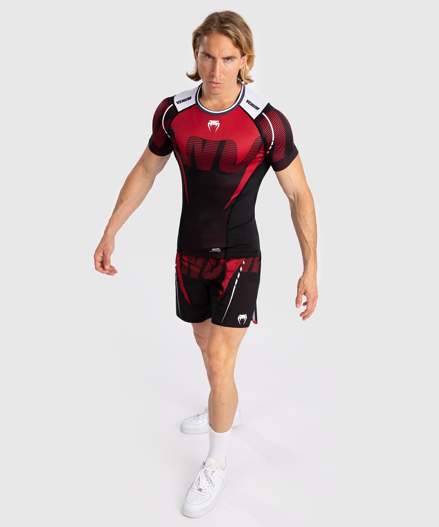 Rashguard À Manches Courtes pour Hommes Venum Adrenaline - Red - product-type_T-Shirts de Compression