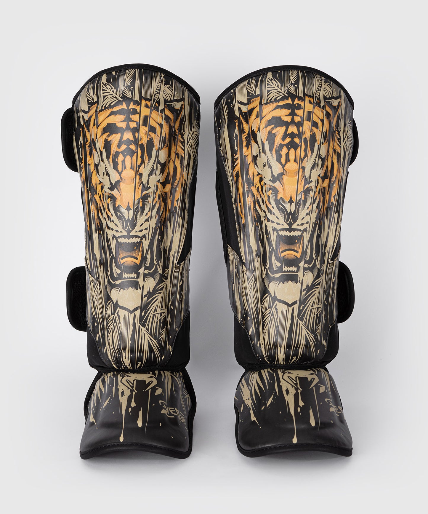 Protège-Tibias Venum Tiger pour Hommes - Noir/Orange Néon - product-type_Protège-tibias