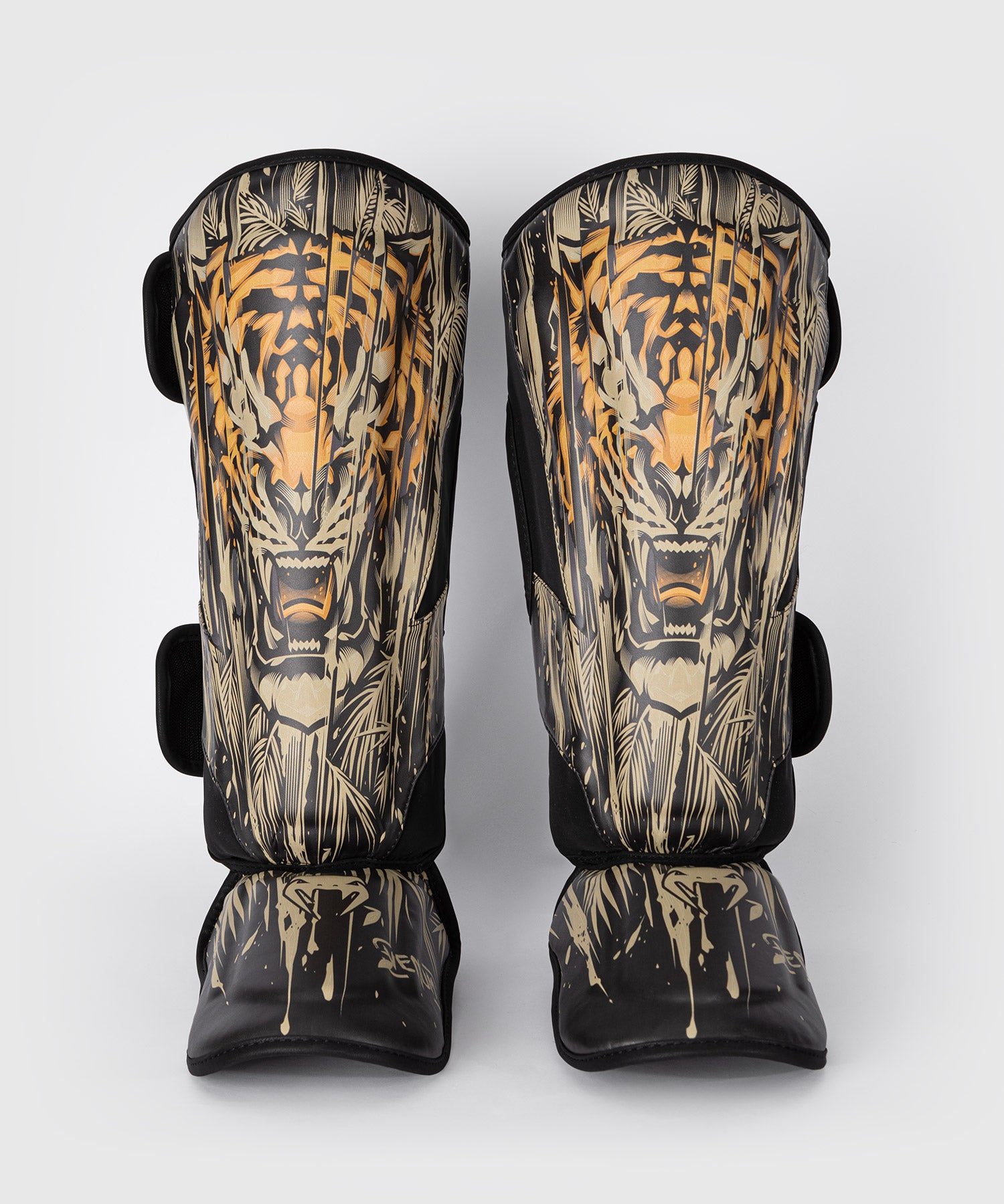 Protège-Tibias Venum Tiger pour Hommes - Noir/Orange Néon - product-type_Protège-tibias