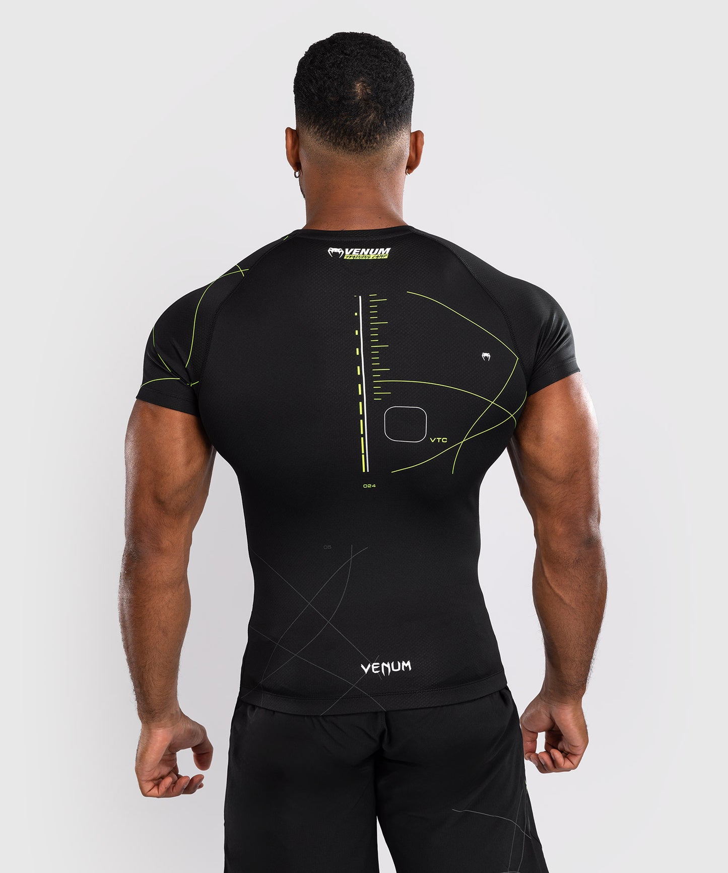Rashguard Manches Courtes Venum Training Camp 4.0 - Noir/Vert fluo - product-type_T-Shirts de Compression