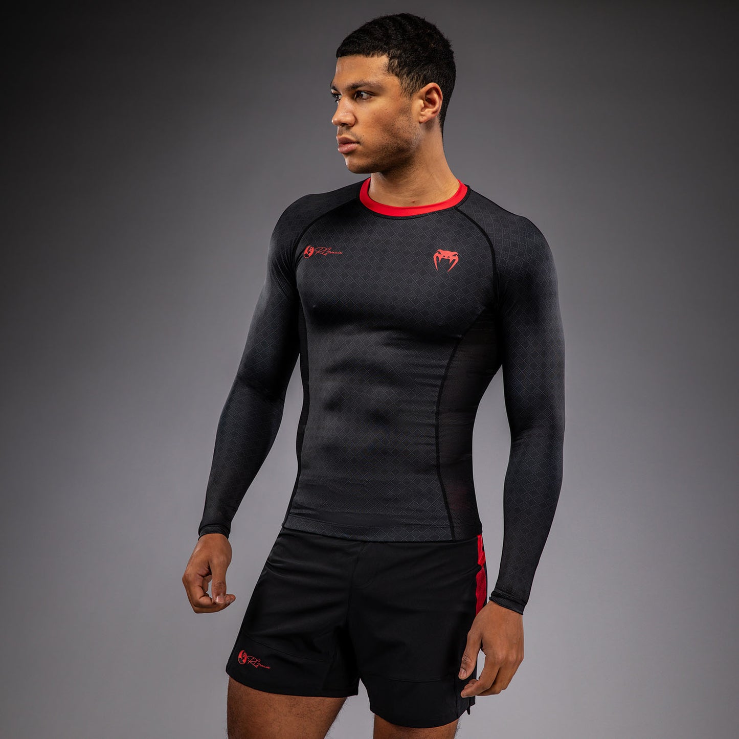 Rashguard à Manches Longues Venum x Roger Gracie Signature - Noir/Rouge - product-type_T-Shirts de Compression