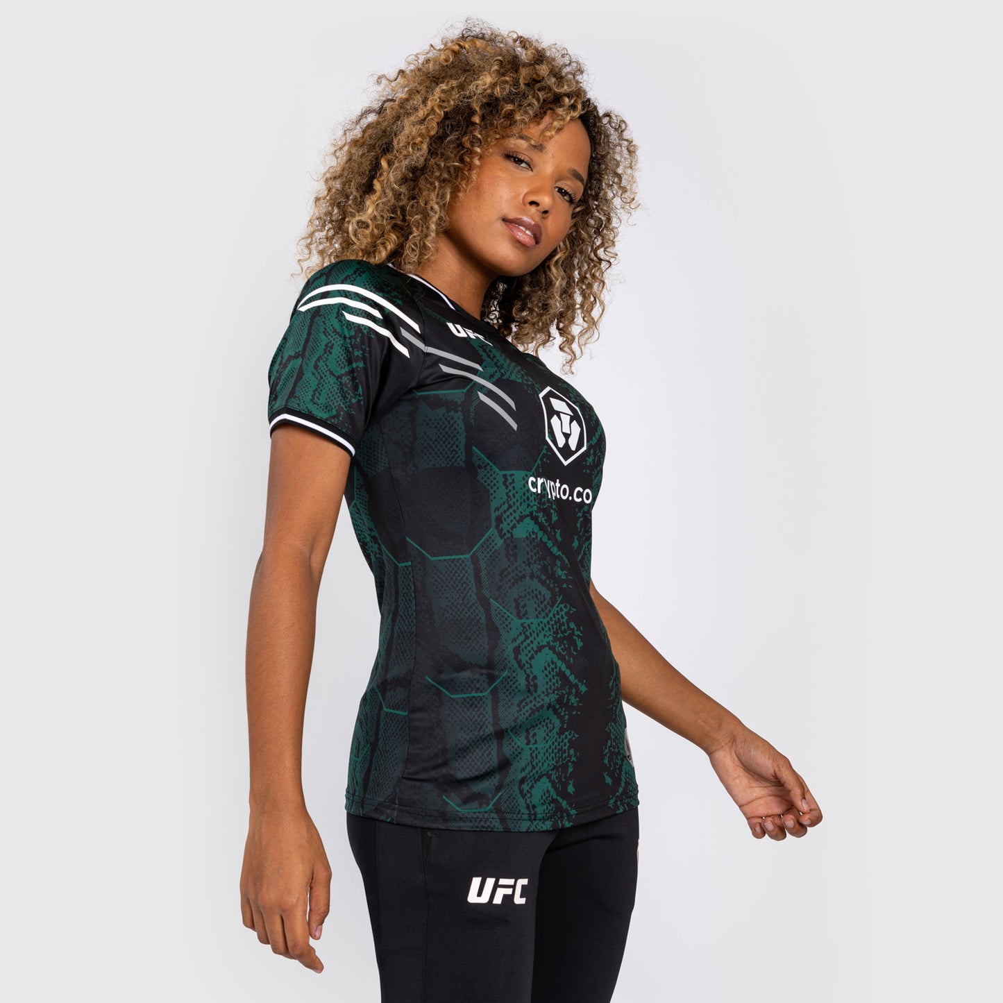 T-shirt Technique Personnalisé pour Femme UFC Adrenaline by Venum Authentic Fight Night - Emerald Edition - Vert/Noir - product-type_T-Shirts Dry Tech