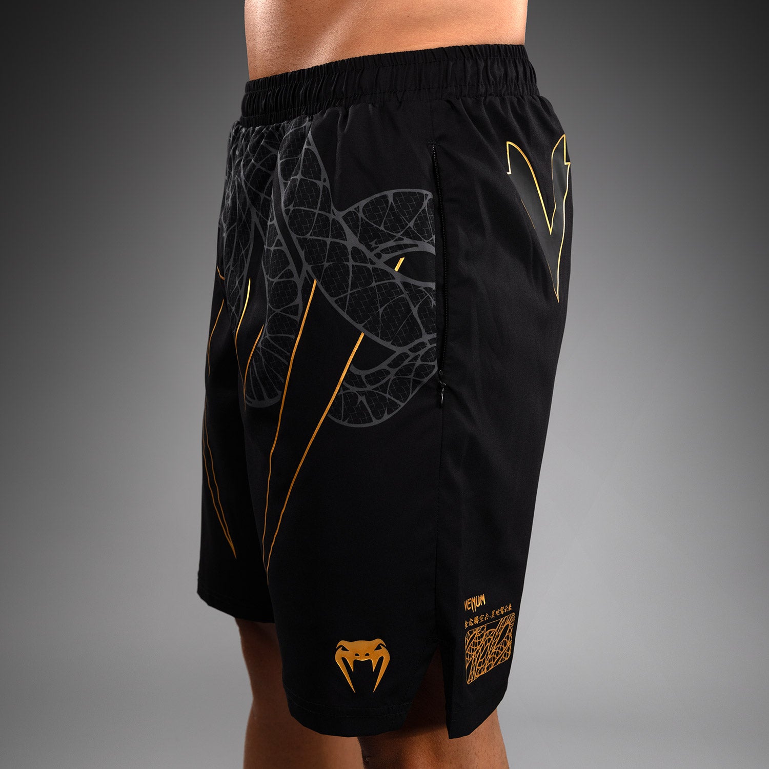Short de Training Venum Serpenti – Noir/Argent/Or - product-type_Shorts de training