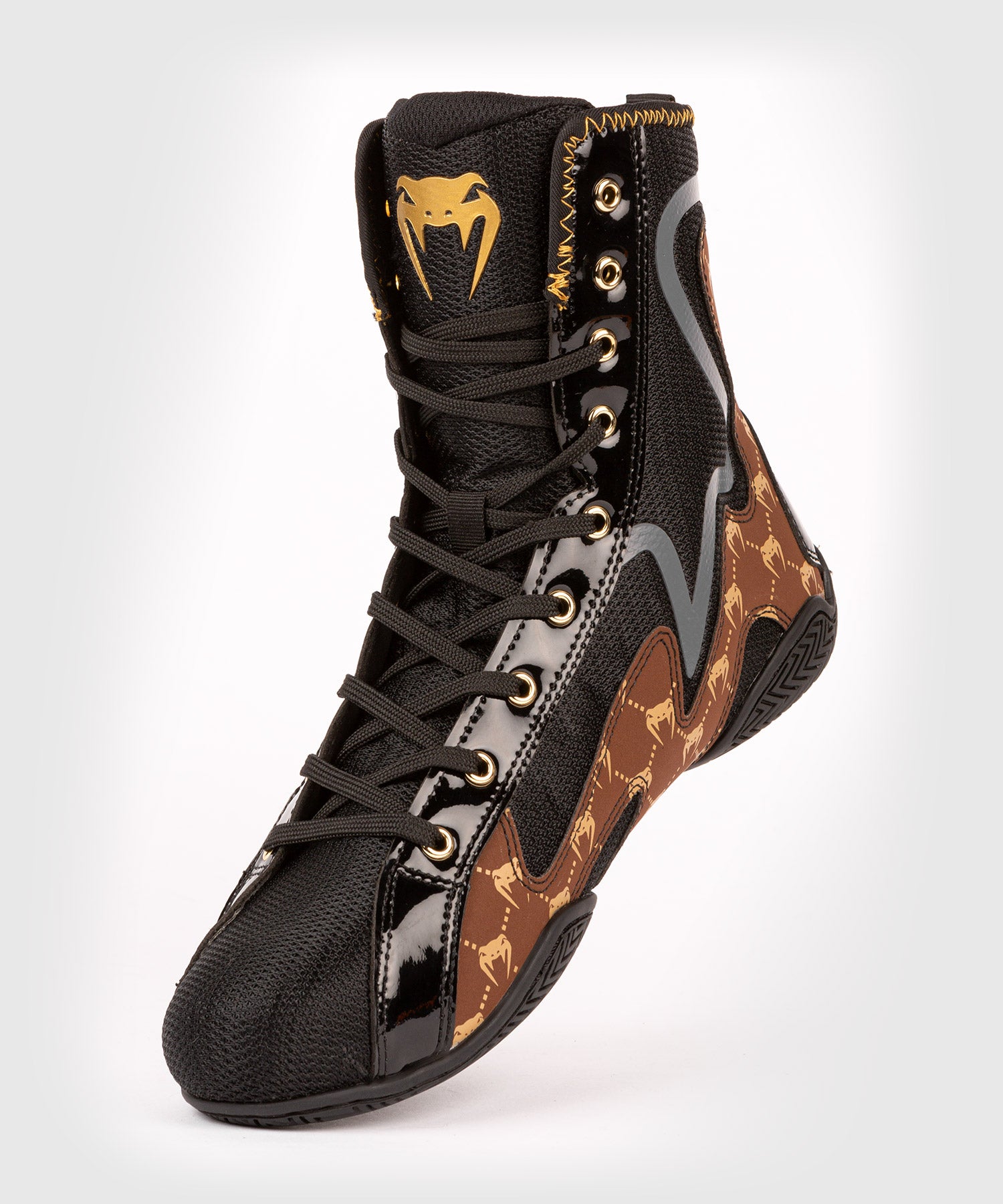 Chaussures de Boxe Venum Elite Evo Monogram - Noir/Marron - product-type_Chaussures de boxe