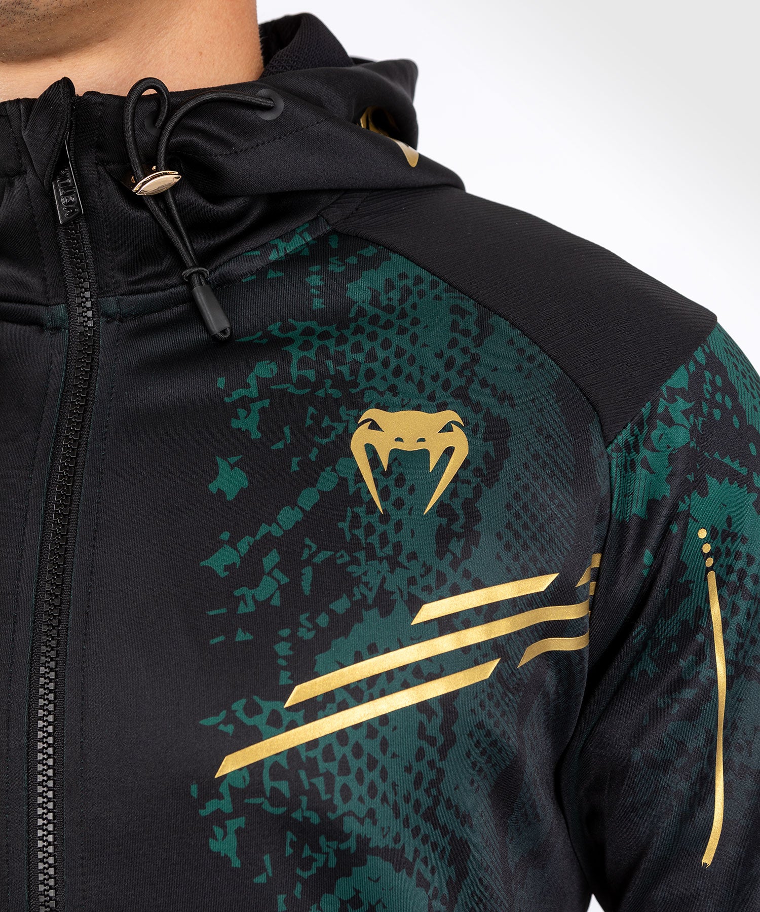 Veste à capuche pour Hommes UFC Adrenaline by Venum Authentic Fight Night - Emerald Edition - Vert/Noir/Or - product-type_Vestes