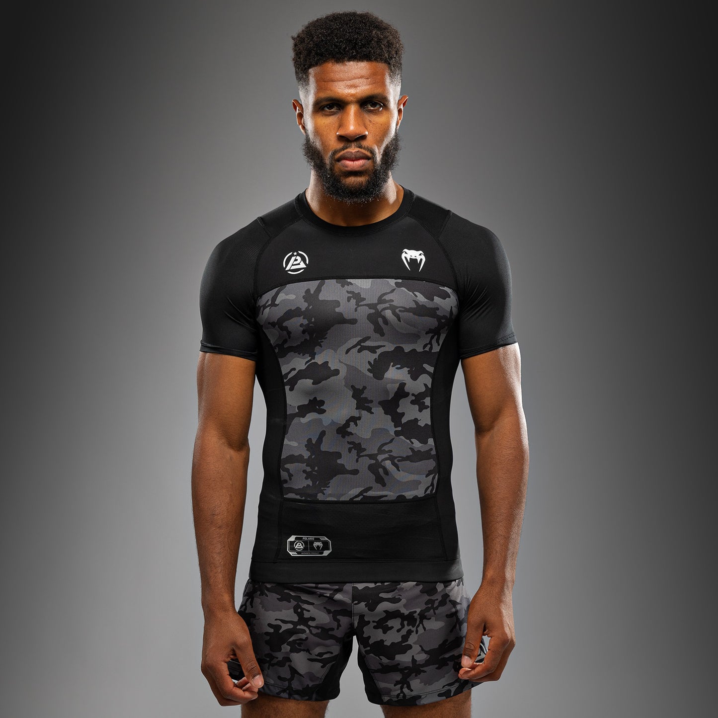 Rashguard manches courtes Venum x Polaris - Noir/Gris - product-type_T-Shirts de Compression