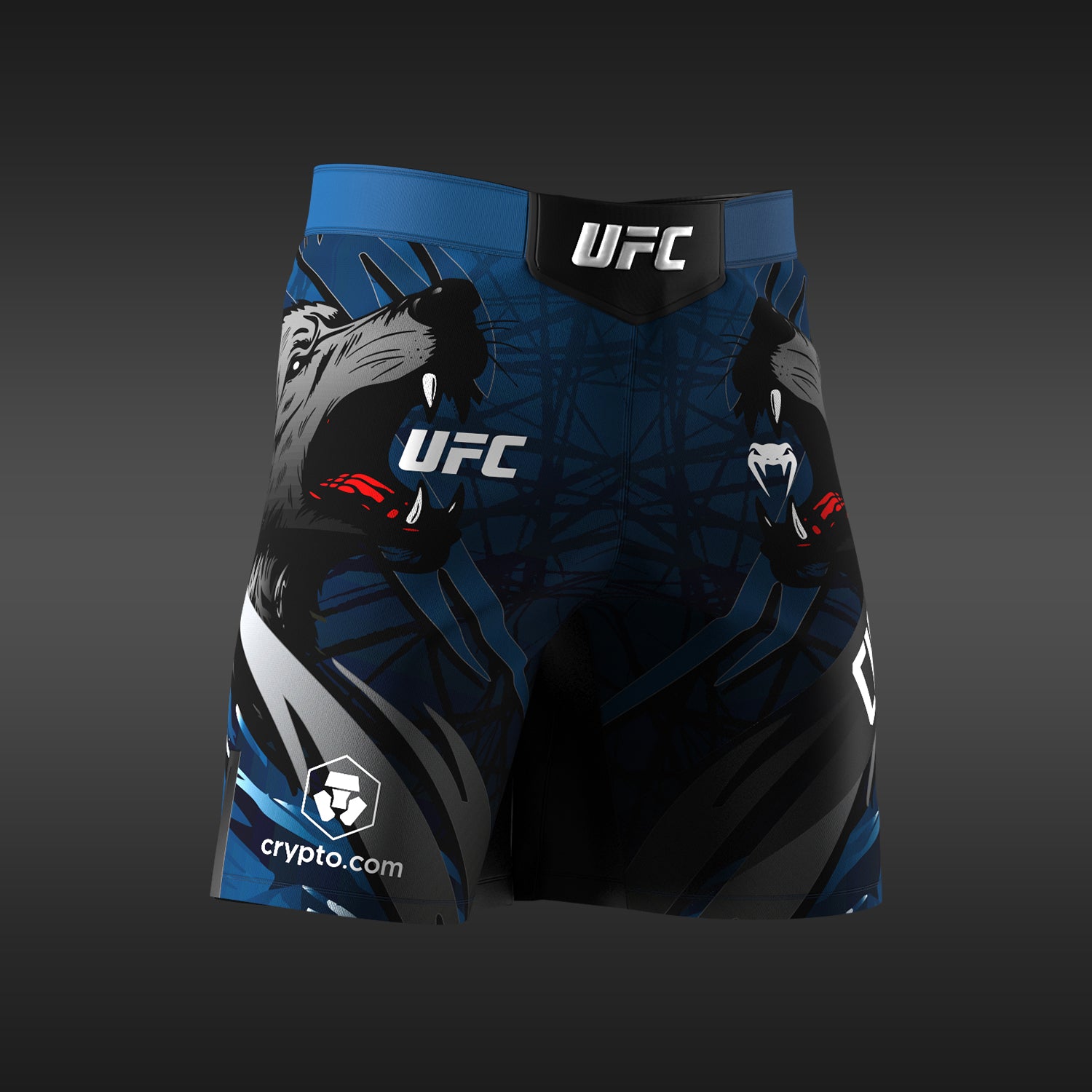Short de combat pour Hommes UFC Unrivaled by Venum Khamzat Chimaev coupe longue - Bleu - product-type_Shorts de MMA