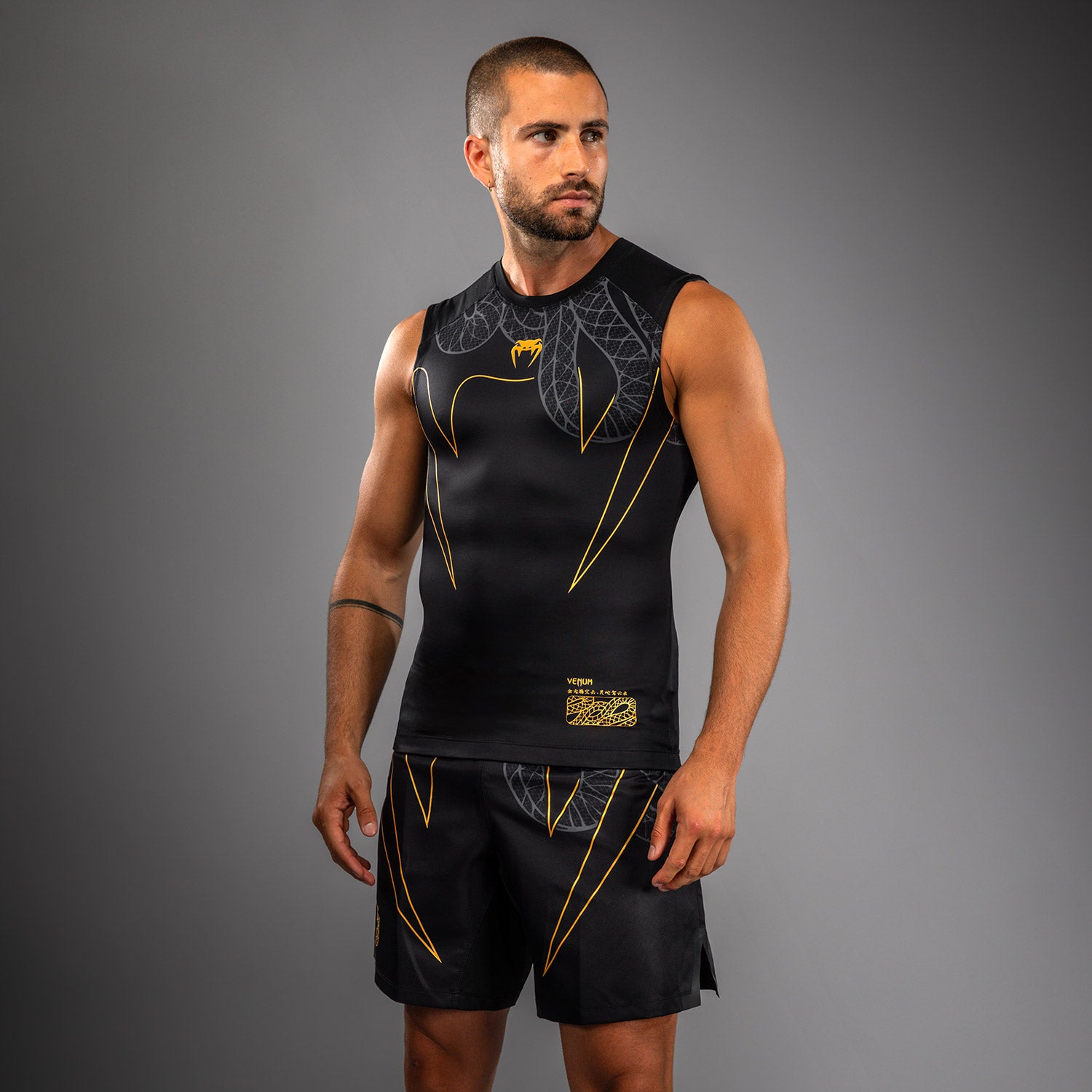 Rashguard Sans Manches Venum Serpenti – Noir/Argent/Or - product-type_T-Shirts de Compression