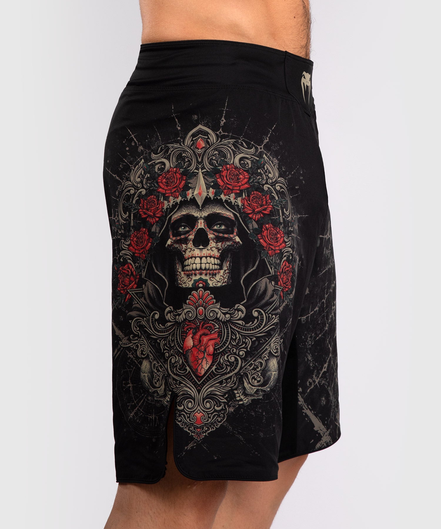 Short de Combat pour Hommes Venum Santa Muerte 5.0 - Noir Profond/Or - product-type_Shorts de MMA