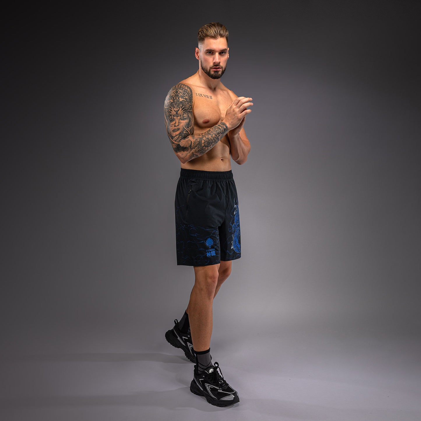 Short d’Entraînement Venum Thunder Dragon – Noir/Bleu Royal - product-type_Shorts de training