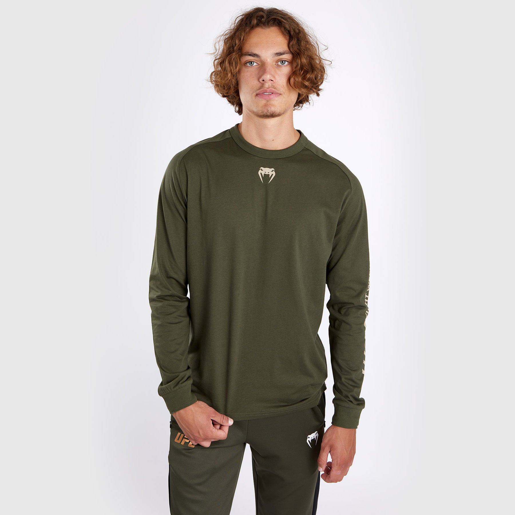 T-shirt à manches longues pour Hommes UFC Adrenaline by Venum Fight Week - Khaki - product-type_T-Shirts