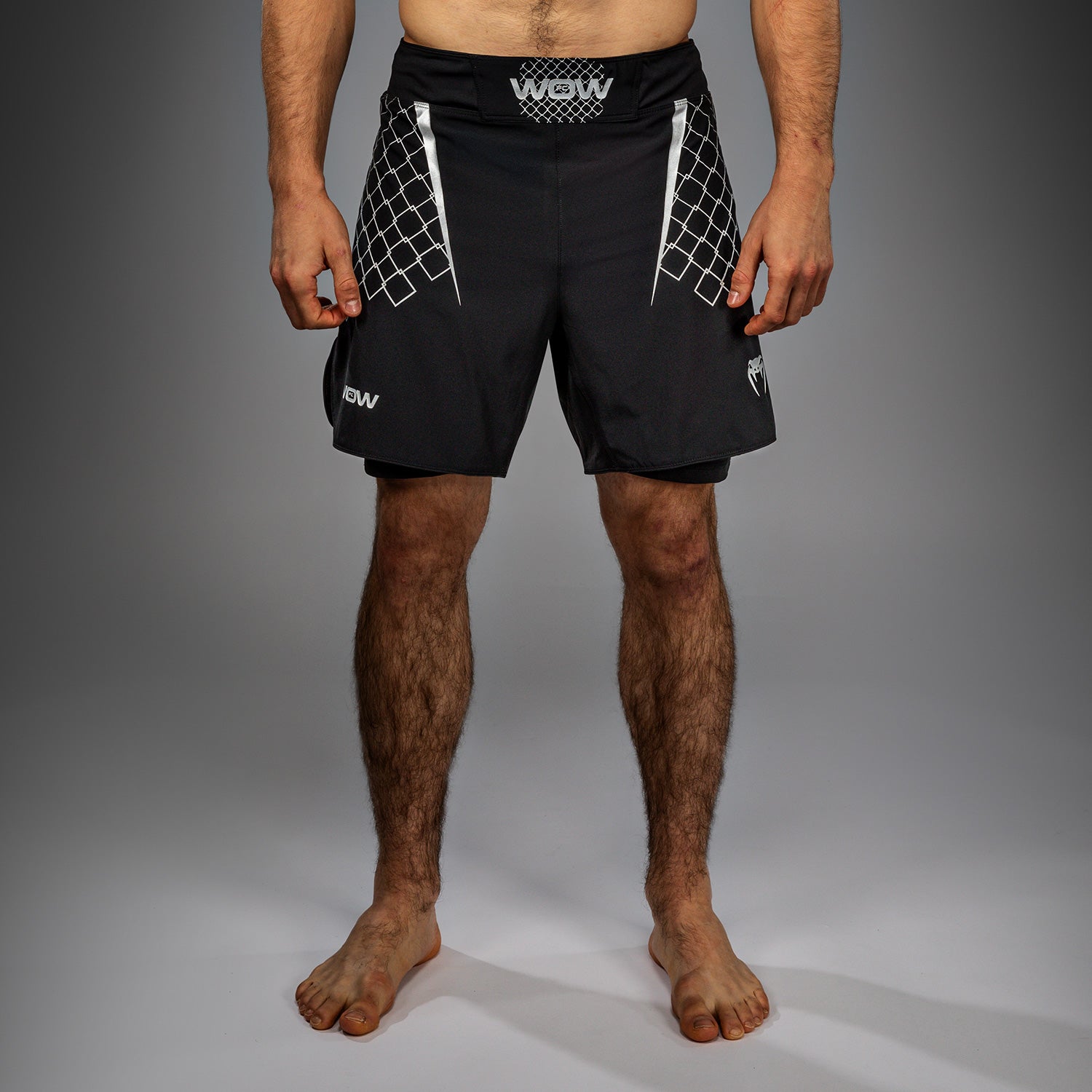 Short de Combat pour Hommes Venum x WOW FC - Noir/ Gris - product-type_Shorts de MMA
