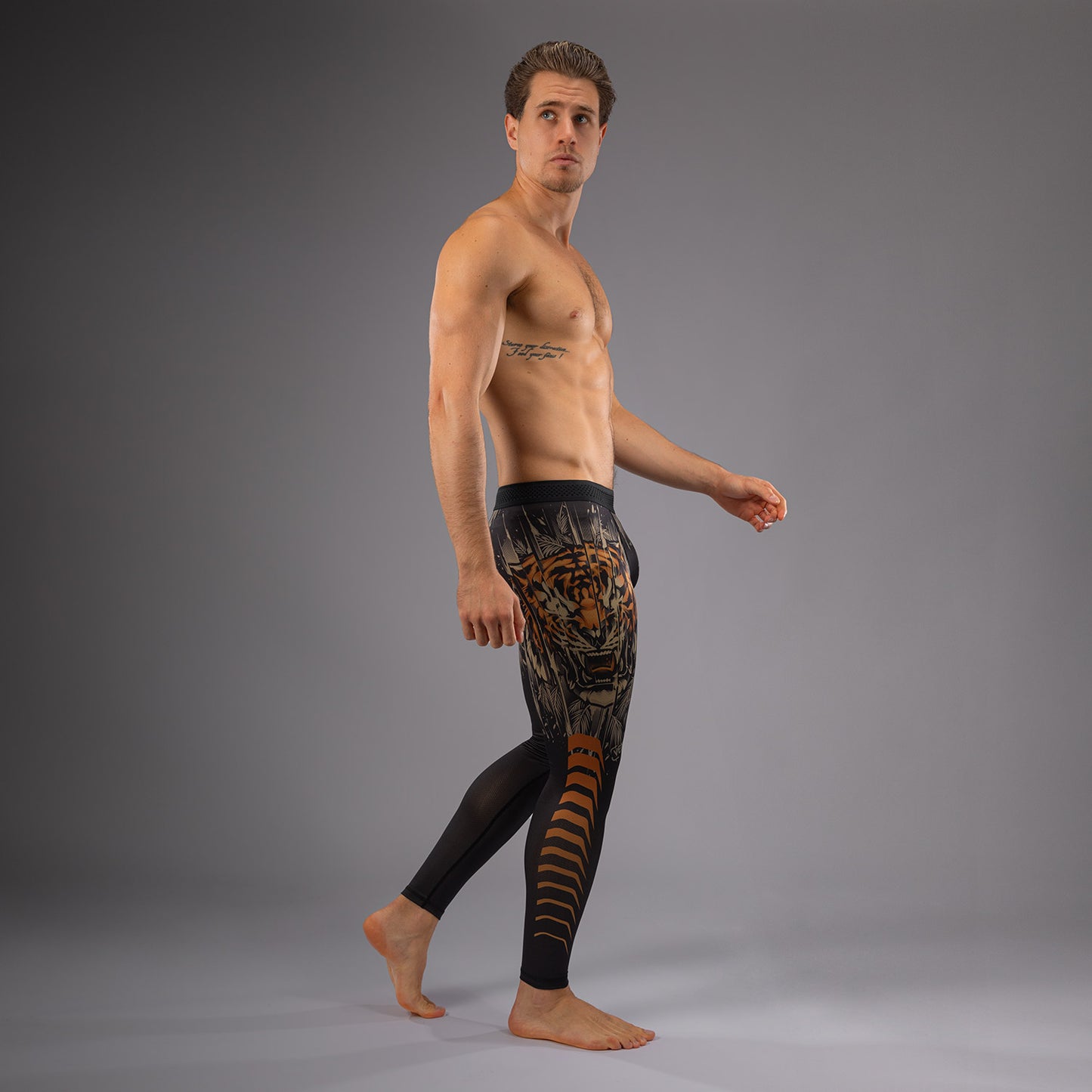 Pantalon de Compression Venum Tiger pour Hommes - Noir/Orange Néon - product-type_Pantalons de Compression