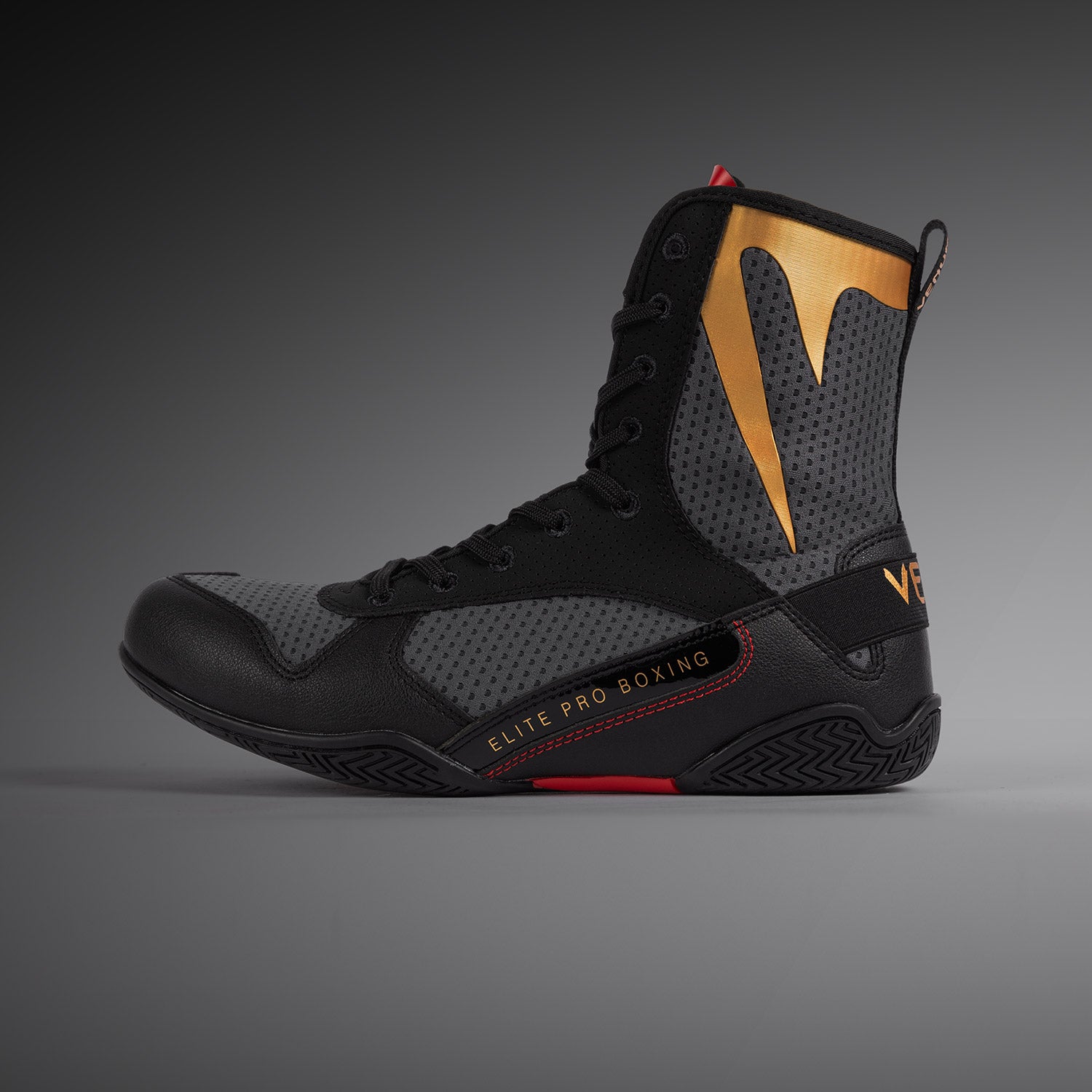 Chaussures de boxe Venum Elite - Gris Orage/Or - product-type_Chaussures de boxe