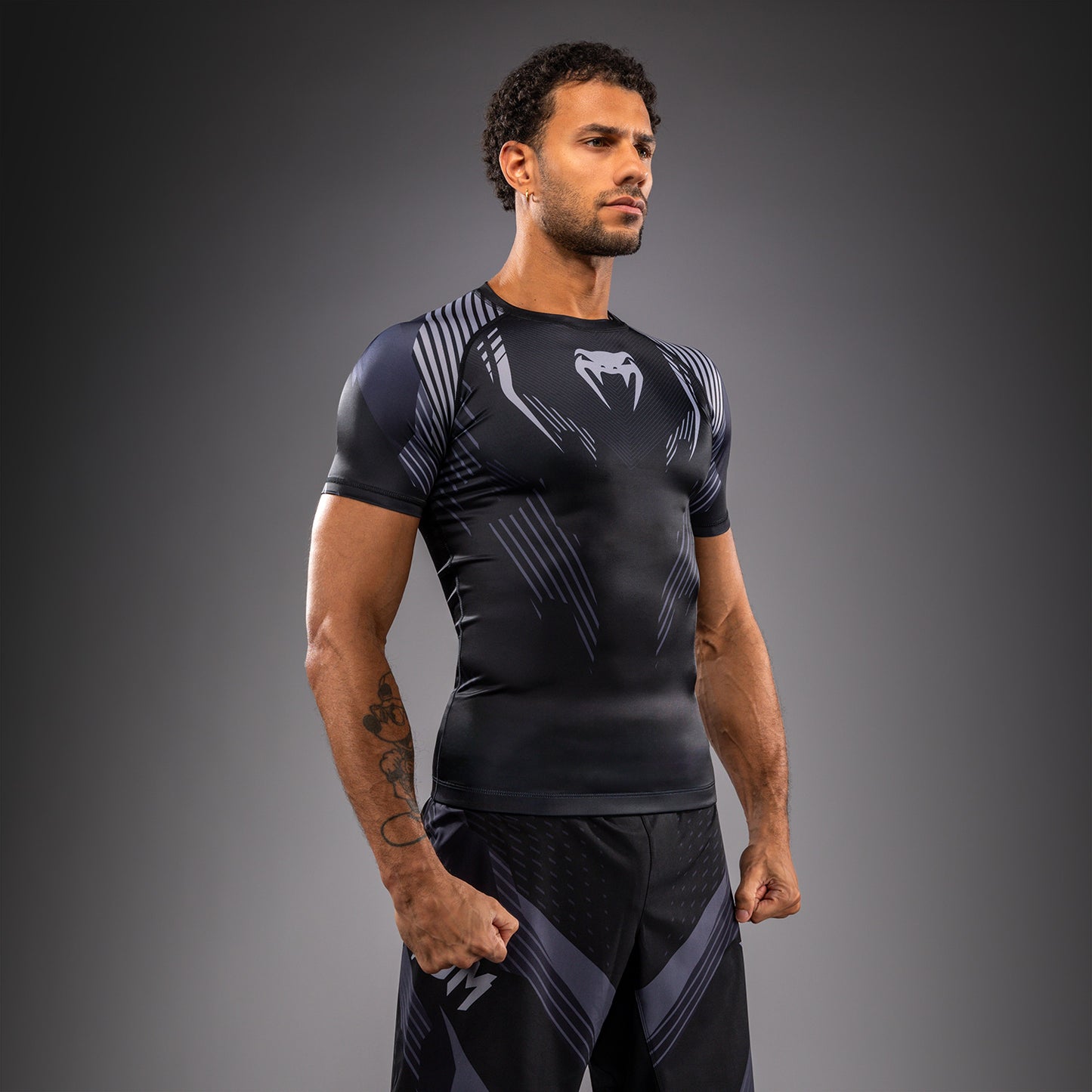 Rashguard à Manches Courtes Venum No-Gi 6.0 - Noir/Gris