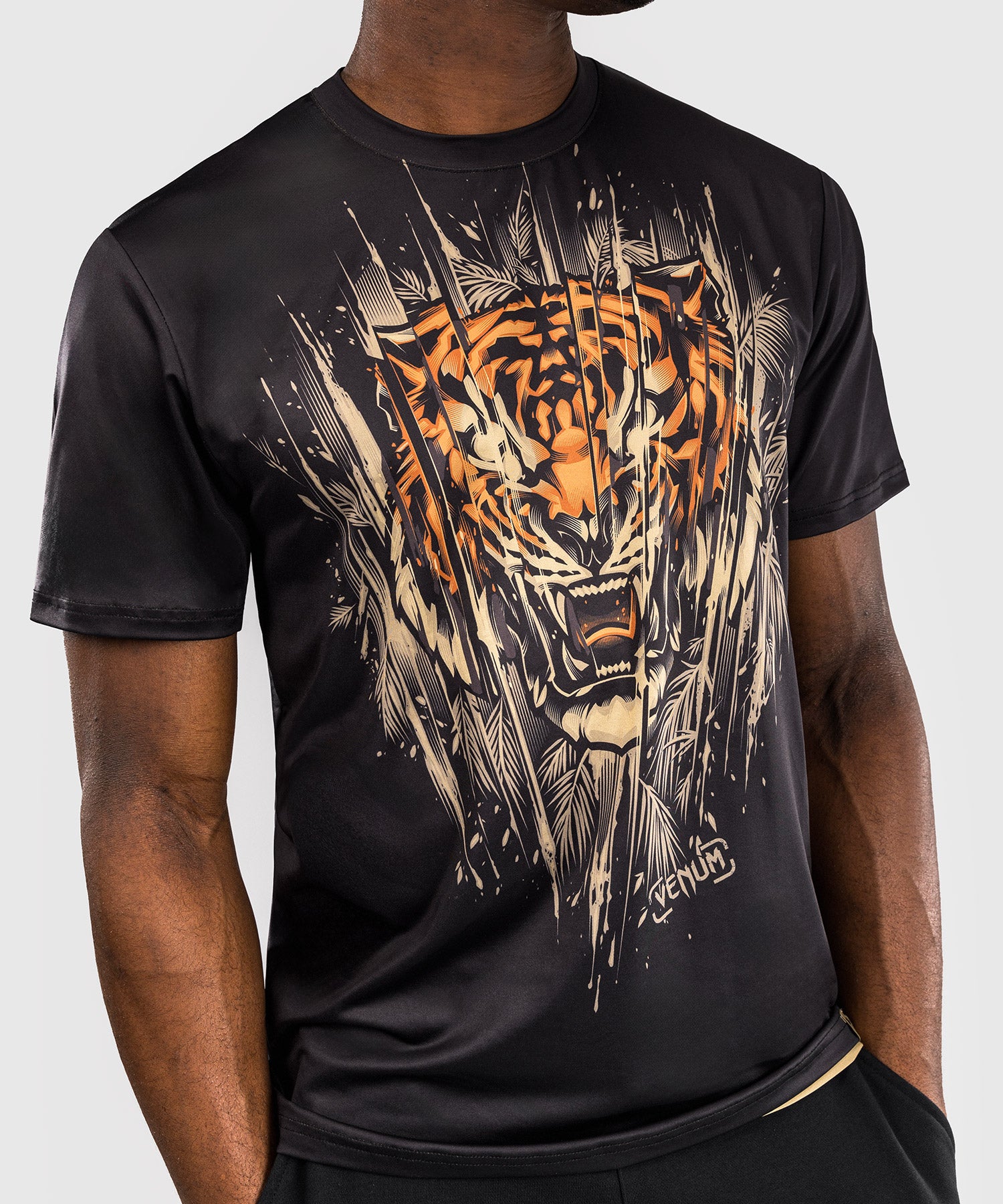 T-Shirt Dry-Tech Venum Tiger - Noir/Orange Néon - product-type_T-Shirts Dry Tech