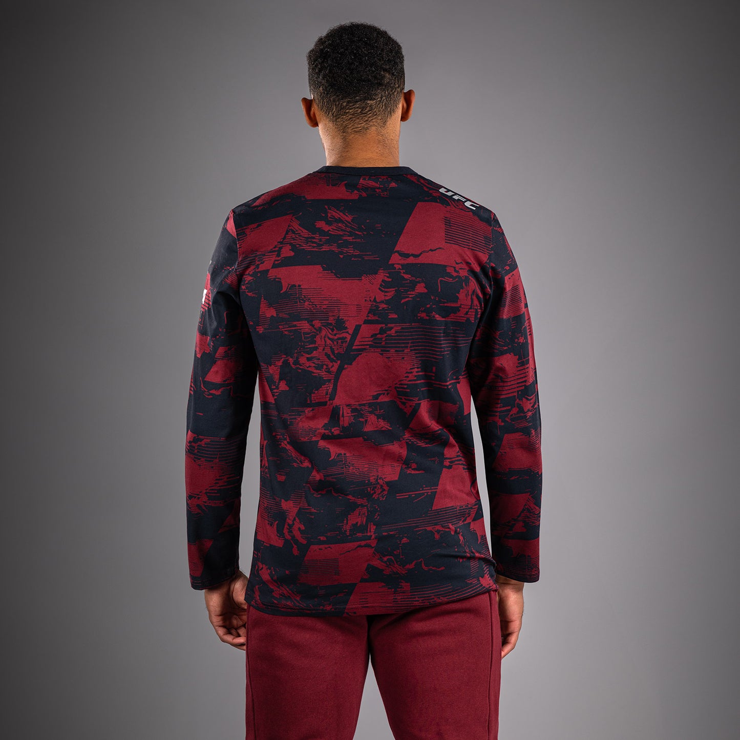 T-shirt manches longues Homme UFC Zenith by Venum Authentic Fight Week - Bleu marine/Bordeaux/Argent