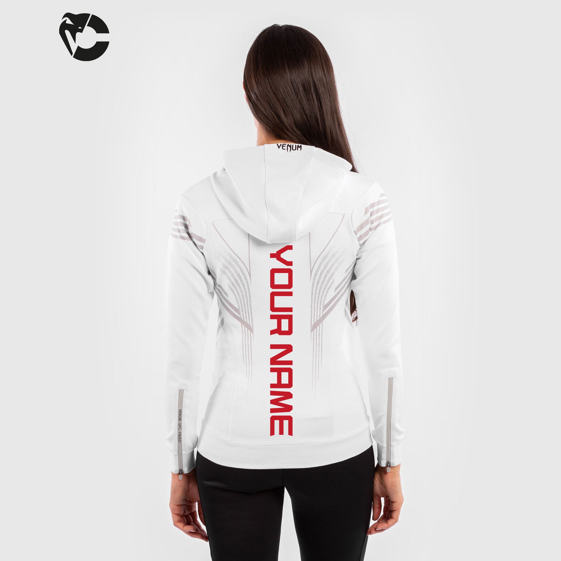 Sweatshirt à Capuche Femme Personnalisé UFC Venum Authentic Fight Night - Blanc - product-type_Vestes