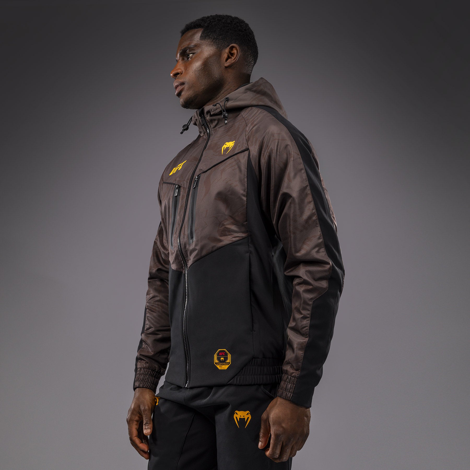 Veste à Capuche Zippé pour Hommes UFC Fusion by Venum Fight Week - Marron Terrestre - product-type_Vestes