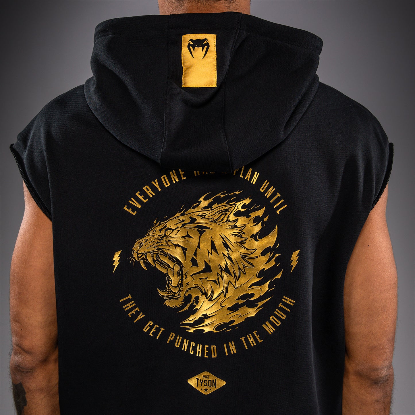 Sweat à capuche Sans Manches Venum x Mike Tyson Tiger - Noir/Or