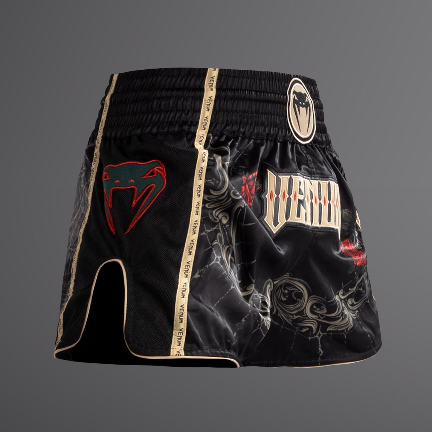 Short de Muay Thai pour Hommes Venum Santa Muerte 5.0 - Noir Profond/Or - product-type_Shorts de Muay Thai