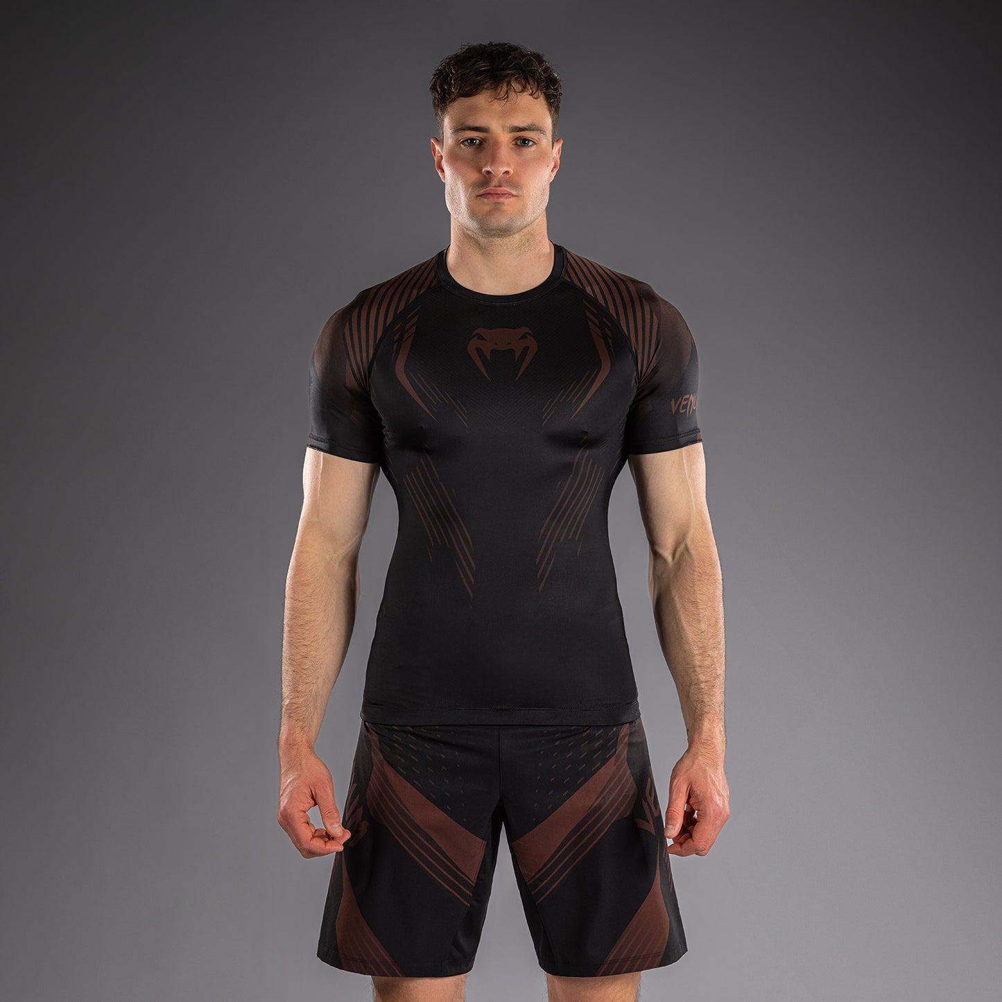 Rashguard à Manches Courtes Venum No-Gi 6.0 - Noir/Marron