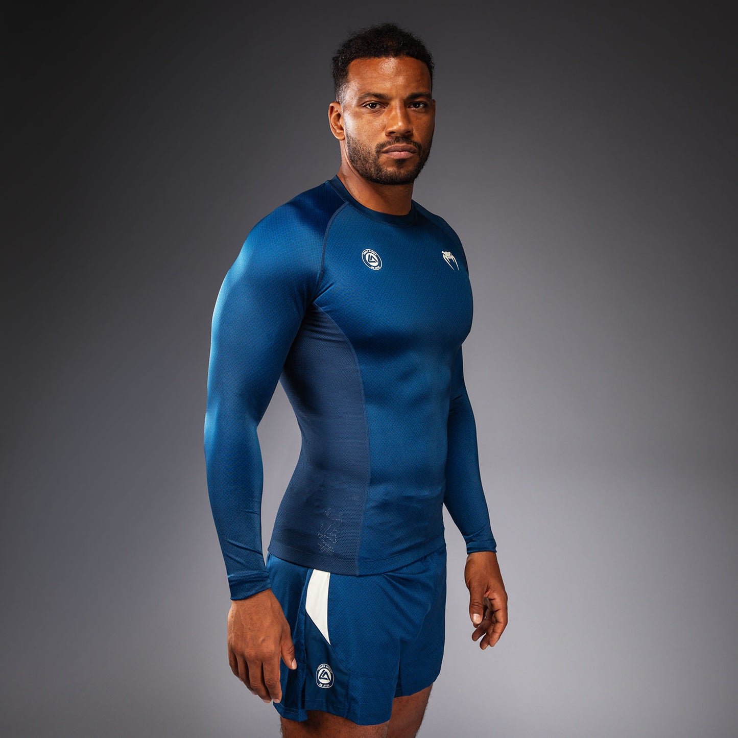 Rashguard à Manches Longues Venum x Roger Gracie Academy - Bleu - product-type_T-Shirts de Compression