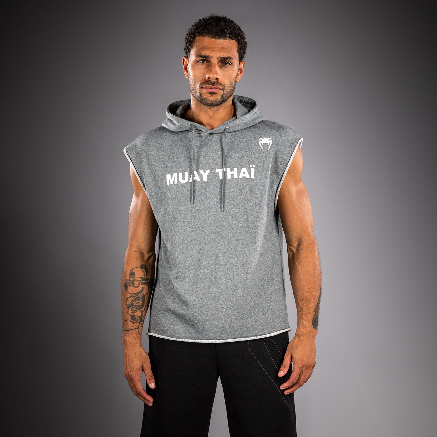 Sweat à Capuche Sans Manches Venum Muay Thai VT – Gris Chiné - product-type_Sweatshirts