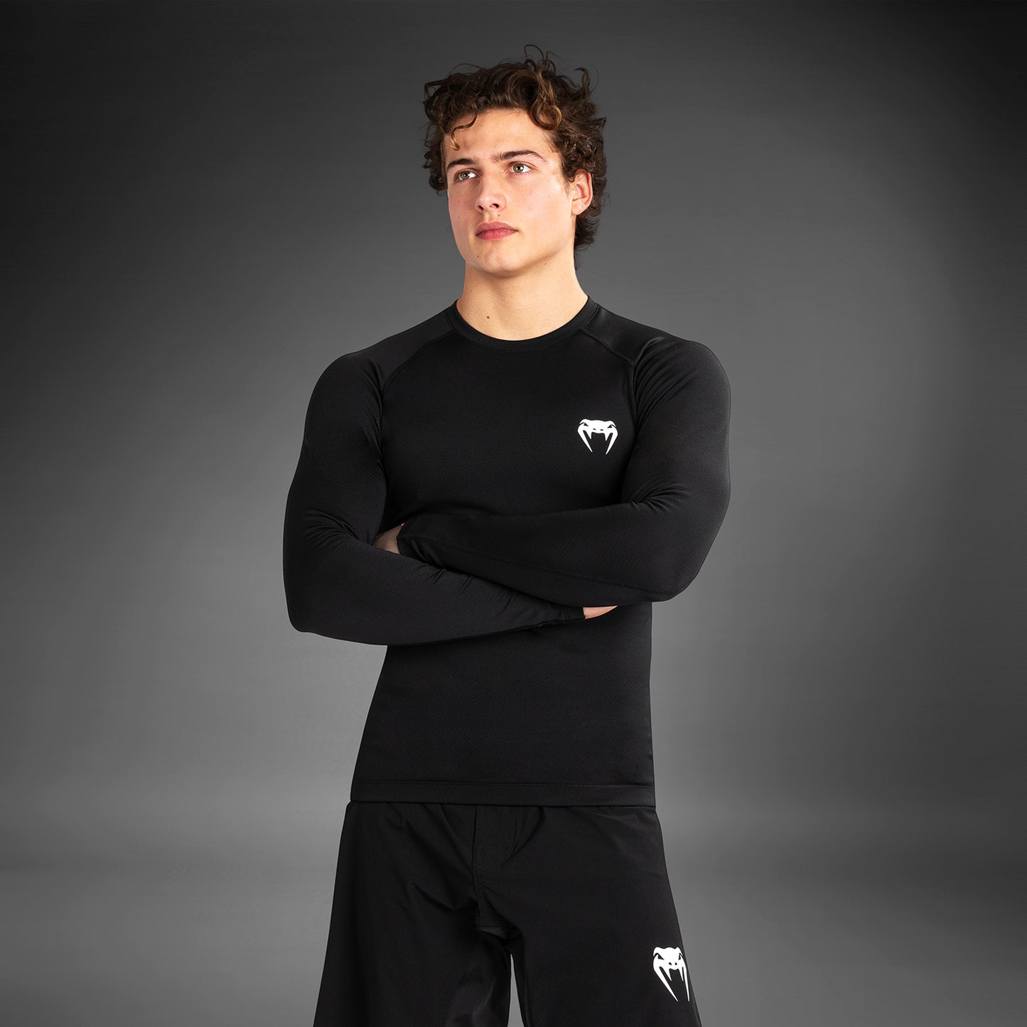 Rashguard à manches longues pour hommes Venum Contender - Noir/Blanc - product-type_T-Shirts de Compression