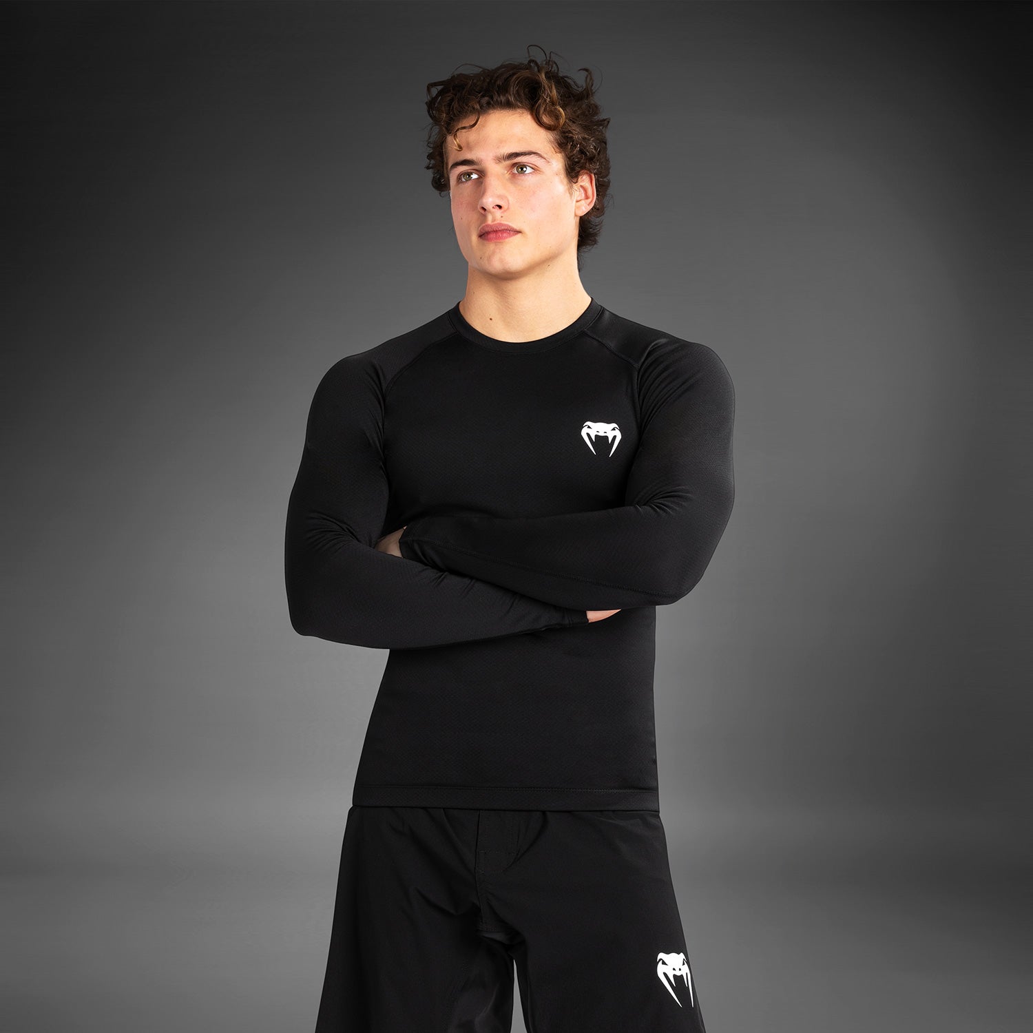 Rashguard à manches longues pour hommes Venum Contender - Noir/Blanc - product-type_T-Shirts de Compression