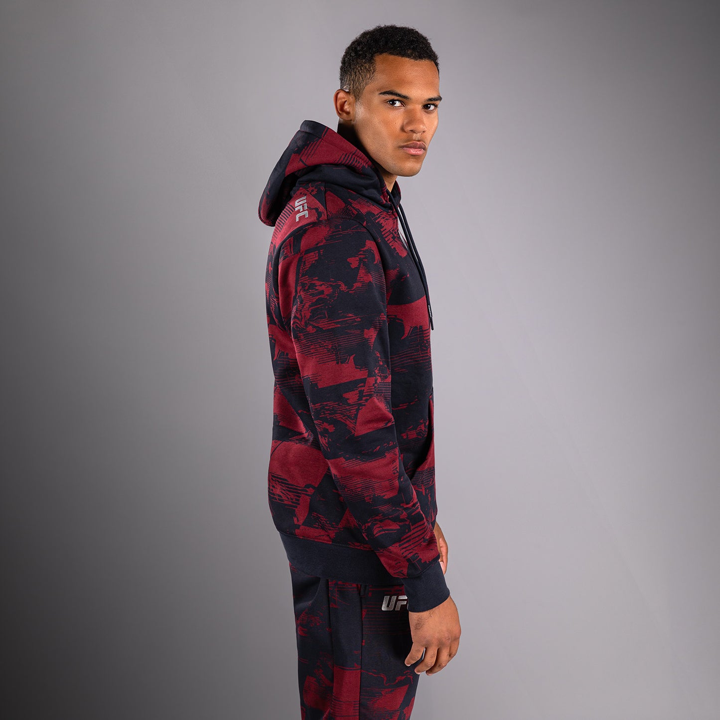 Sweat à capuche Homme UFC Zenith by Venum Authentic Fight Week - Bleu marine/Bordeaux/Argent - product-type_Sweatshirts