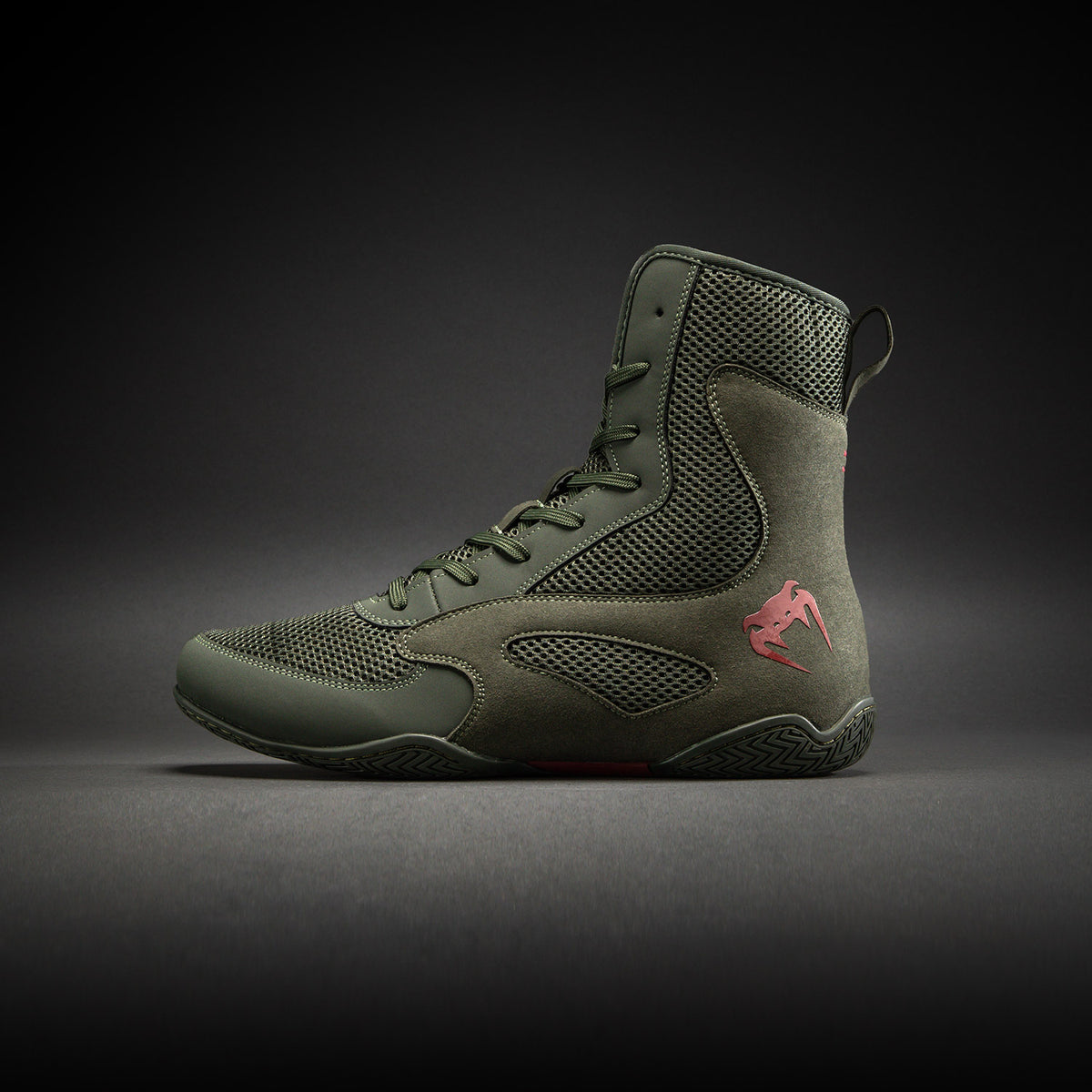 Chaussures de boxe Venum Contender - Kaki/Rouge