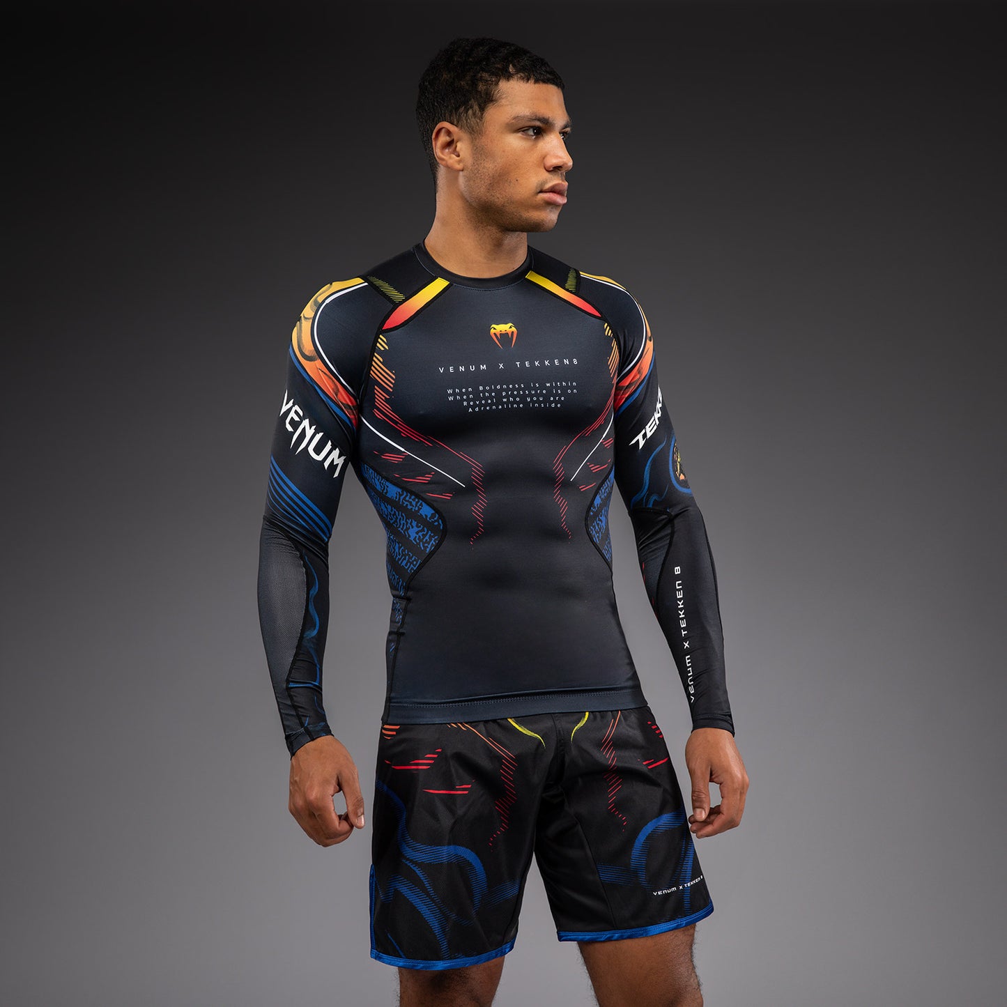 Rashguard à Manches Longues Yoshimitsu Venum x TEKKEN 8 - Noir/Orange - product-type_T-Shirts de Compression