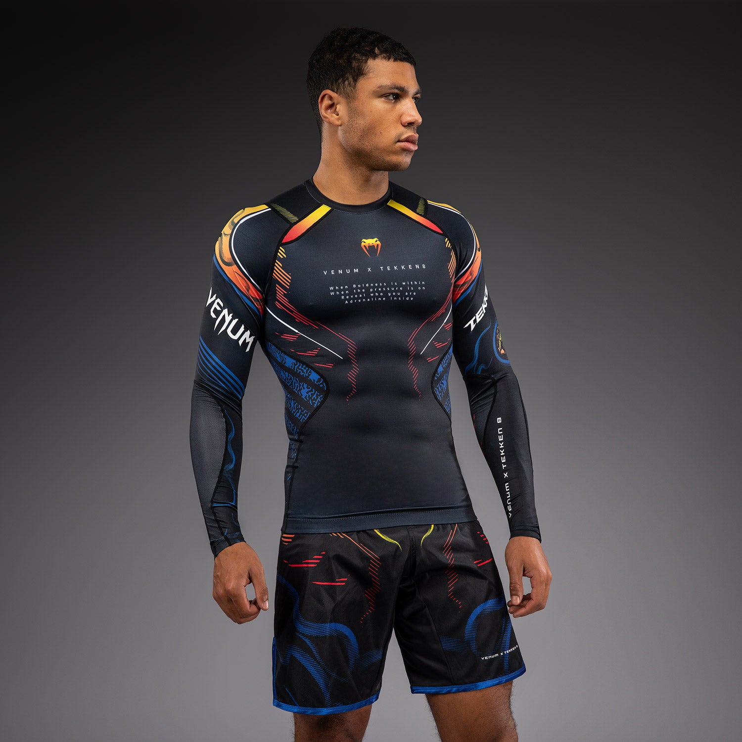 Rashguard à Manches Longues Yoshimitsu Venum x TEKKEN 8 - Noir/Orange - product-type_T-Shirts de Compression