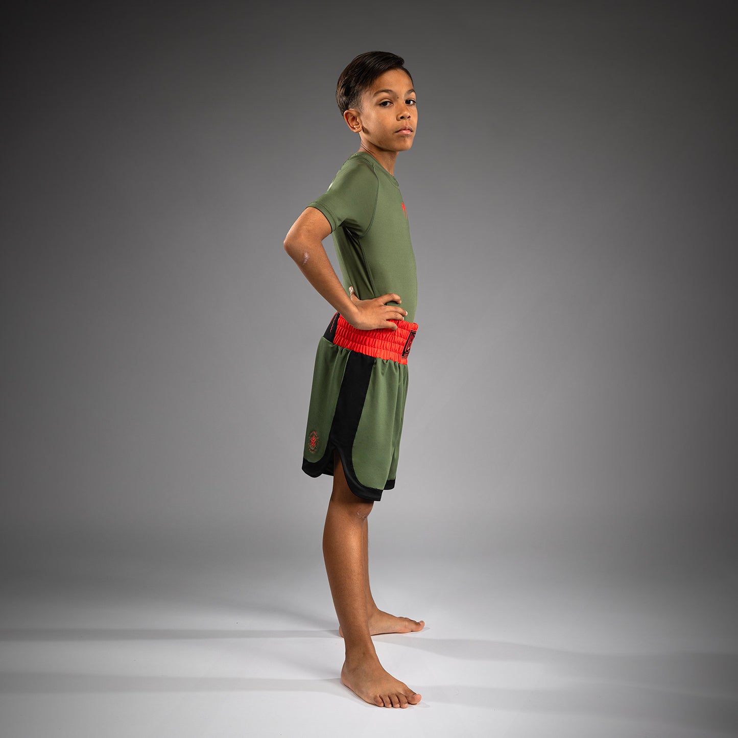 Short de Boxe pour Enfants Venum Classic - Vert militaire/Orange - product-type_Shorts de boxe