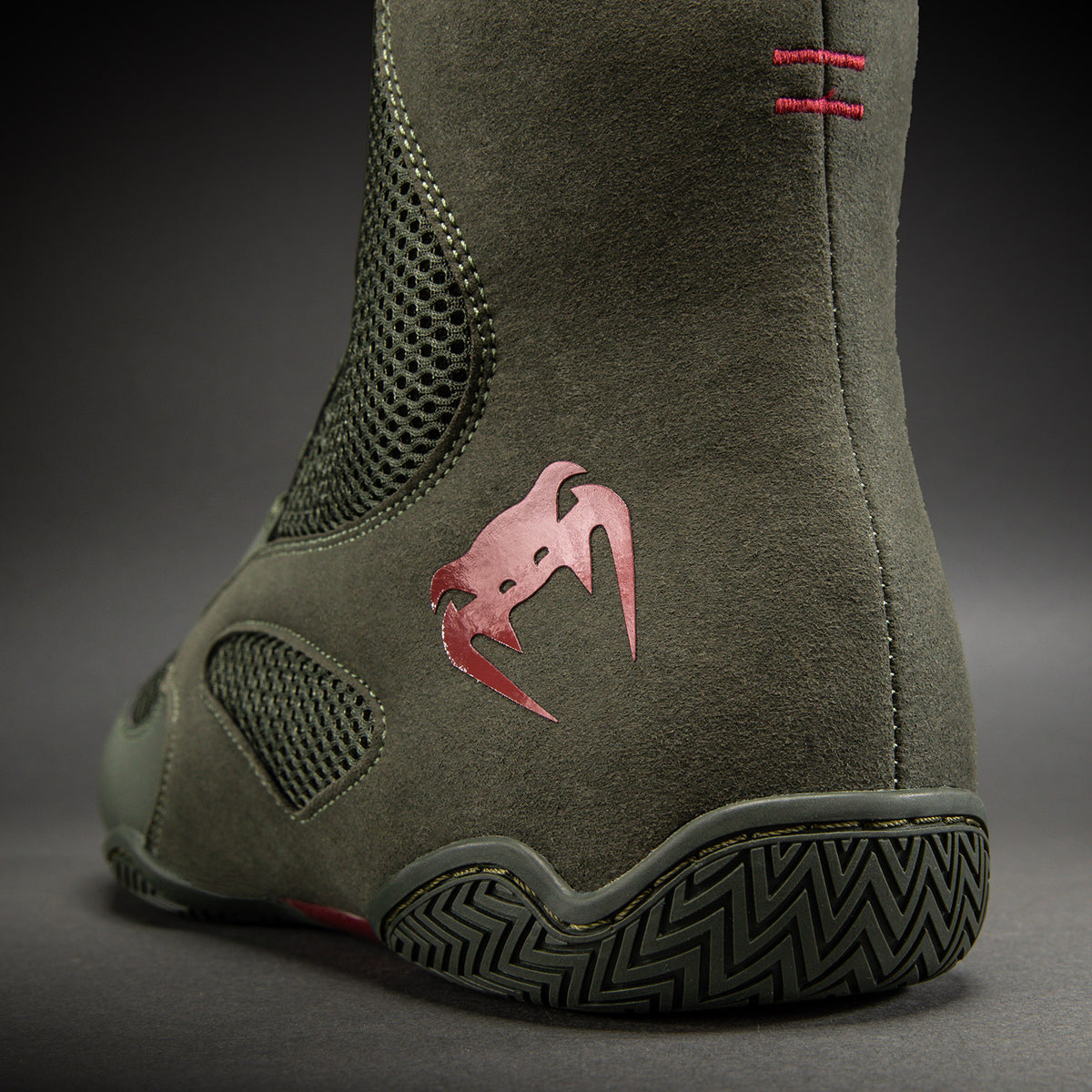 Chaussures de boxe Venum Contender - Kaki/Rouge