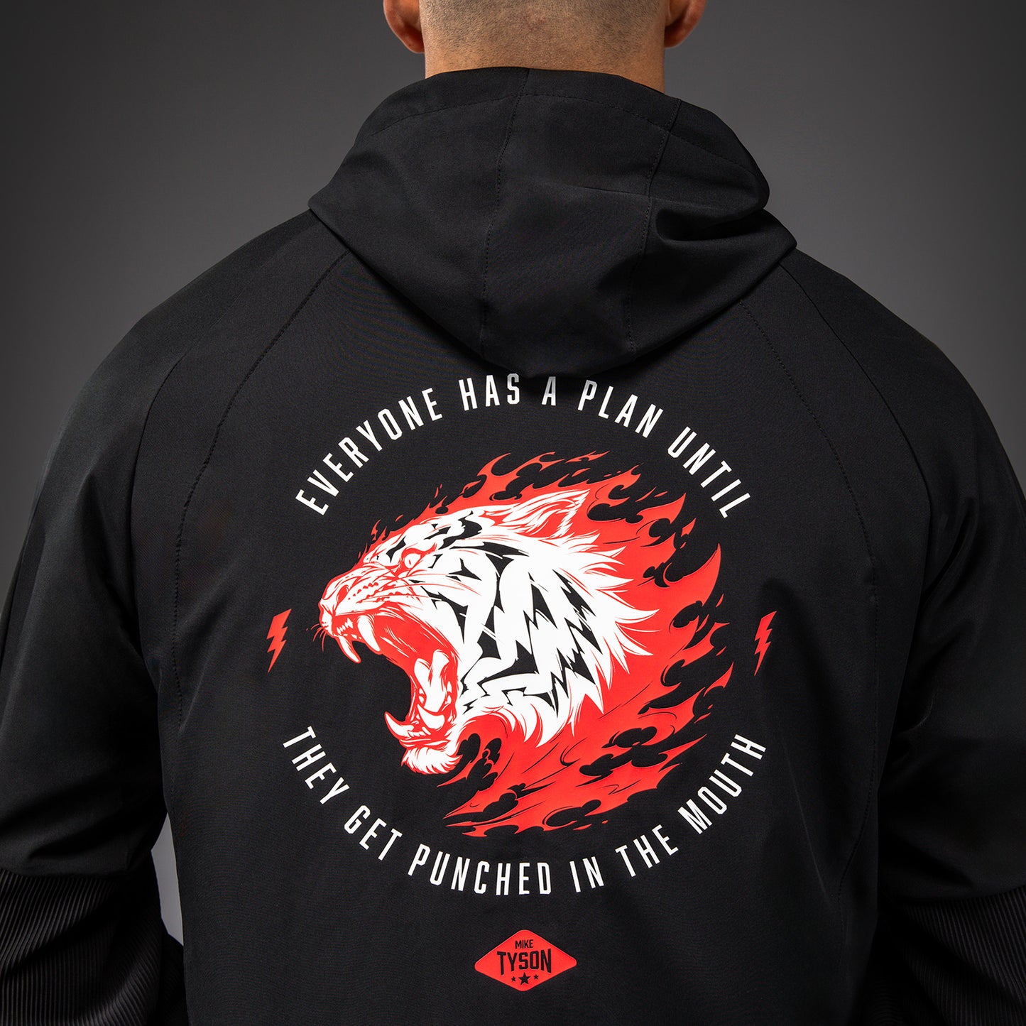 Veste de Survêtement Venum x Mike Tyson Tiger - Noir Profond/Rouge Intense