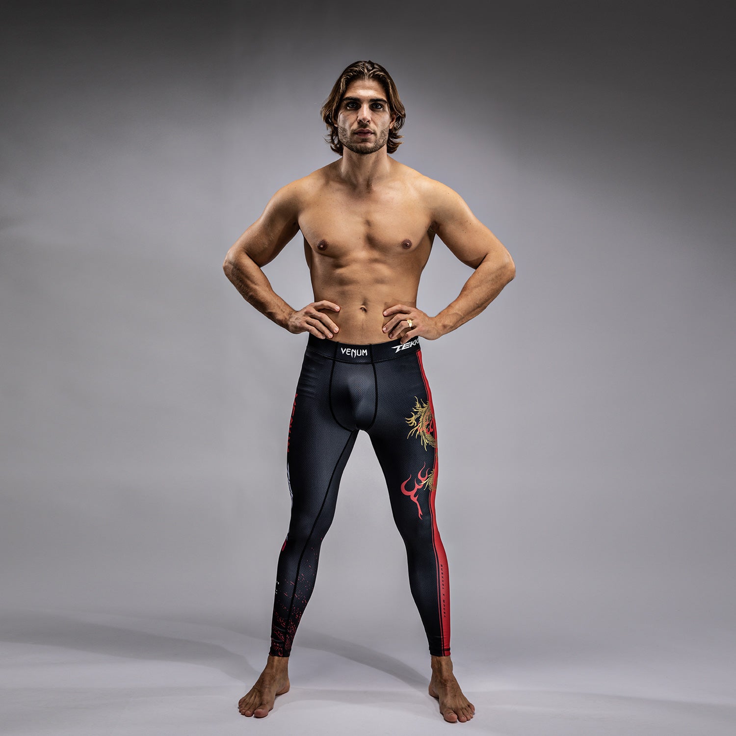 Pantalon de compression Venum x TEKKEN 8 - Marshall Law - Noir/Rouge/Or - product-type_Pantalons de Compression