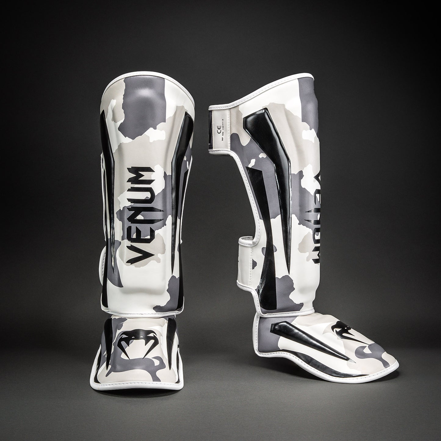 Protège-tibias Venum Elite Camo - Blanc/Gris Clair