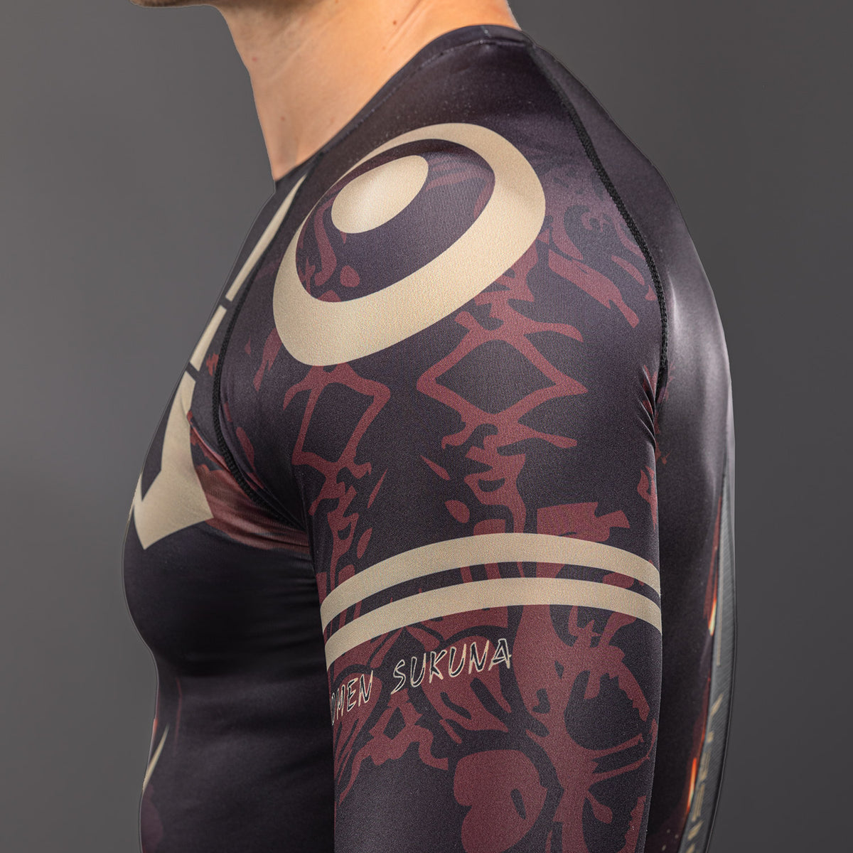 Rashguard à Manches Longues Sukuna Jujutsu Kaisen x Venum – Noir/Beige