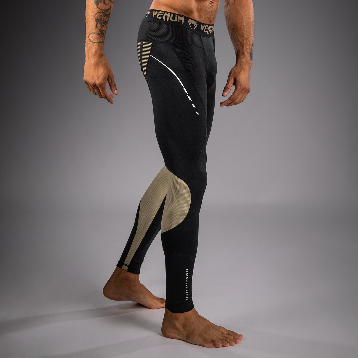 Pantalon de Compression Venum Adrenaline – Noir/Sable - product-type_Pantalons de Compression