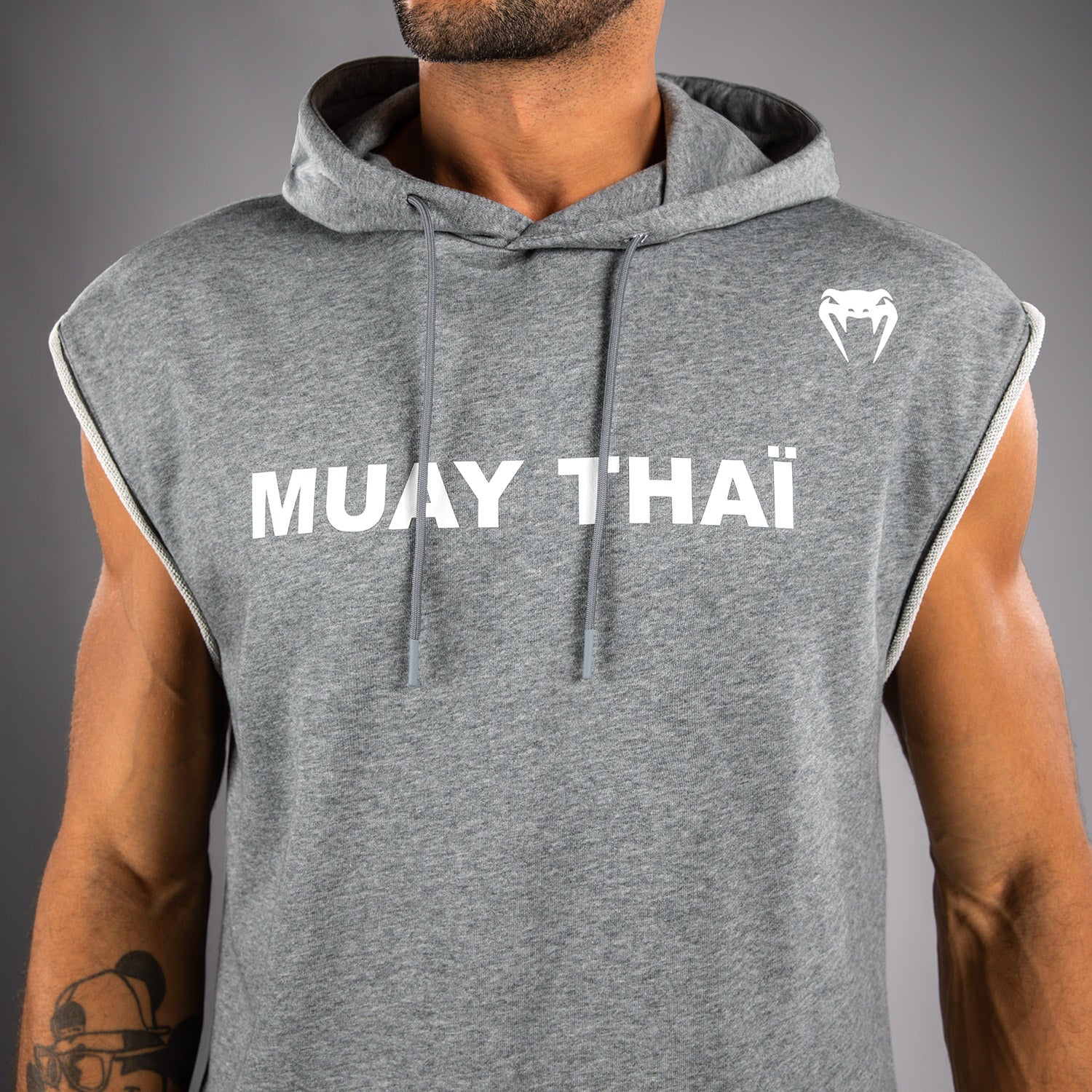 Sweat à Capuche Sans Manches Venum Muay Thai VT – Gris Chiné - product-type_Sweatshirts