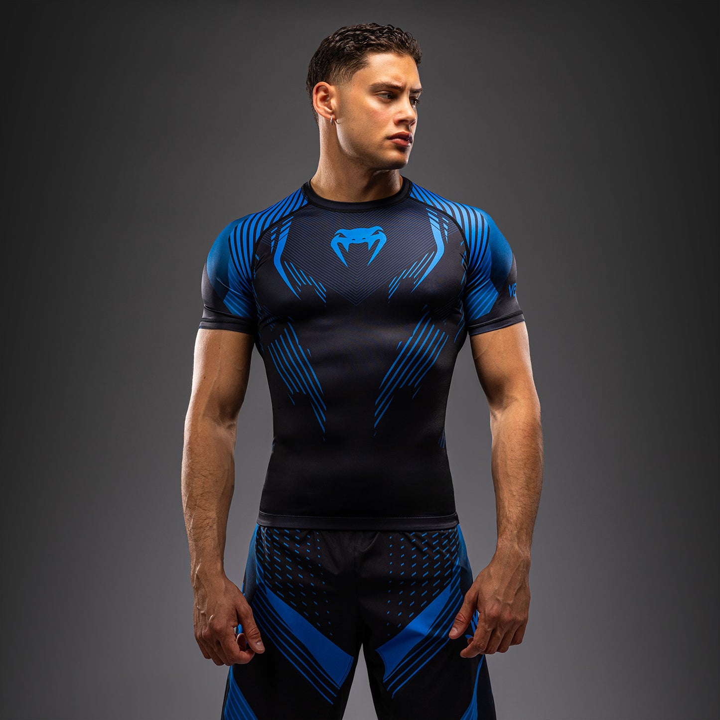 Rashguard à Manches Courtes Venum No-Gi 6.0 - Noir/Bleu